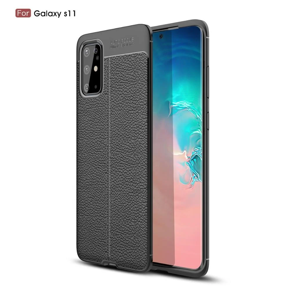 

2020 Popular Product Excellent Quality Lichi Grain Soft TPU Phone Cover Case for Samsung S20 S20 Pro Mobile Shell, Black, blue, red