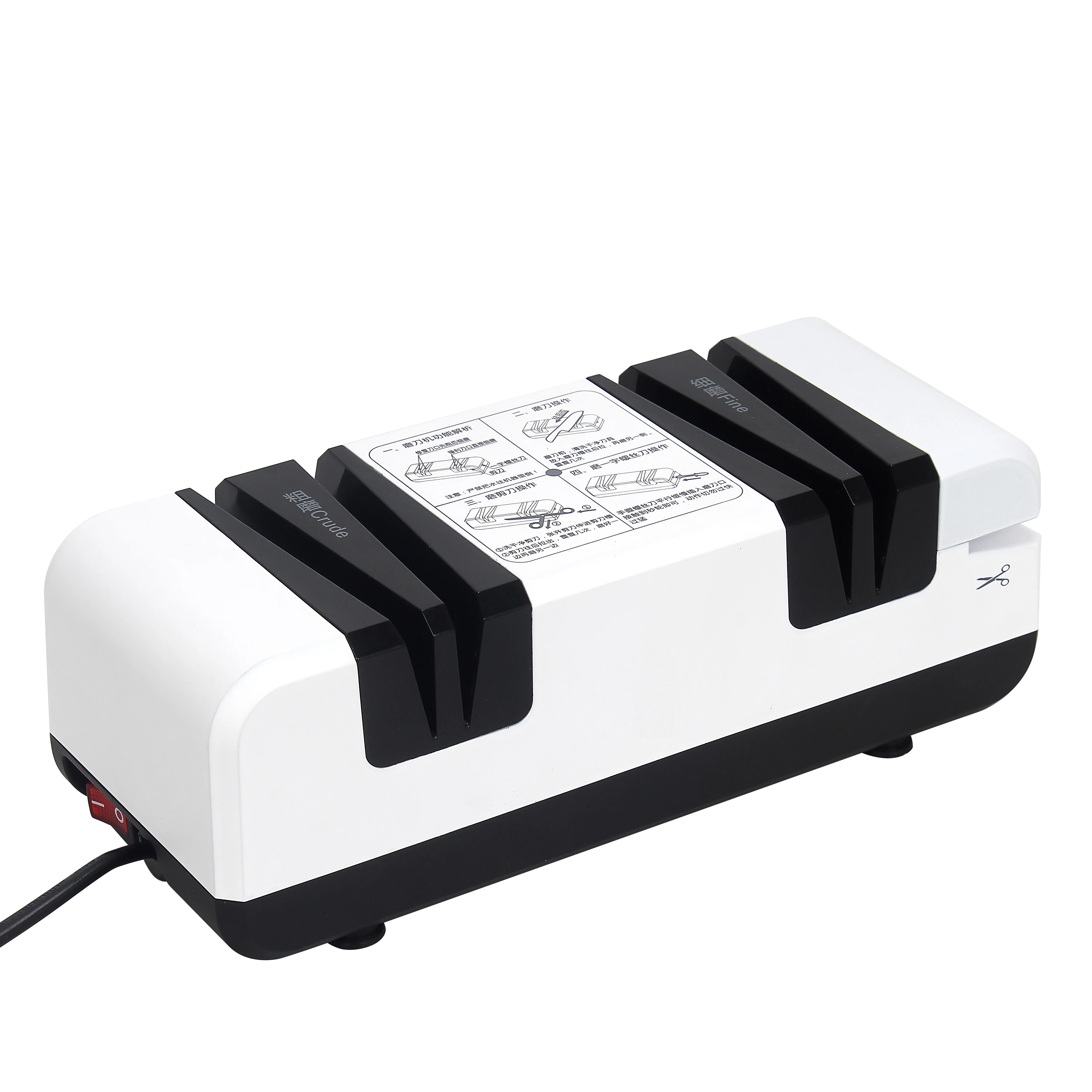

New Design Multifunctional Knife & Scissors Sharpener Tools Electric Automatic Knife Sharpener, Black/white