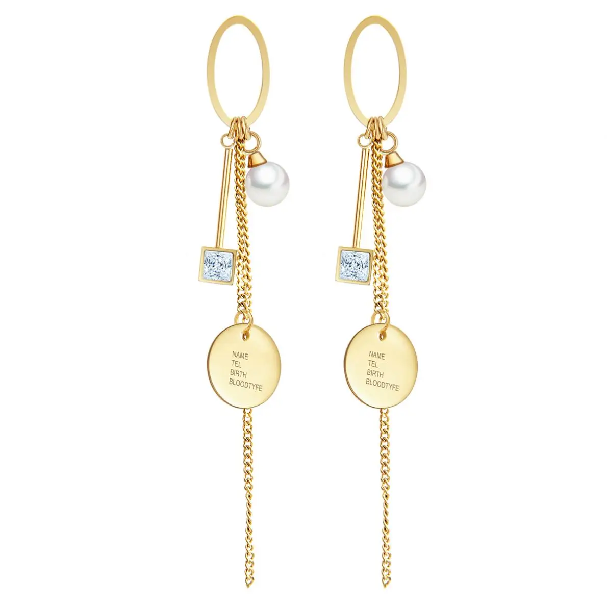 

Fashion earrings trend 2021 wholesale unique hooks stainless steel luxury gold earring designer jewelry