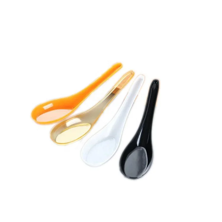 

Top quality big chinese disposable black plastic soup spoon