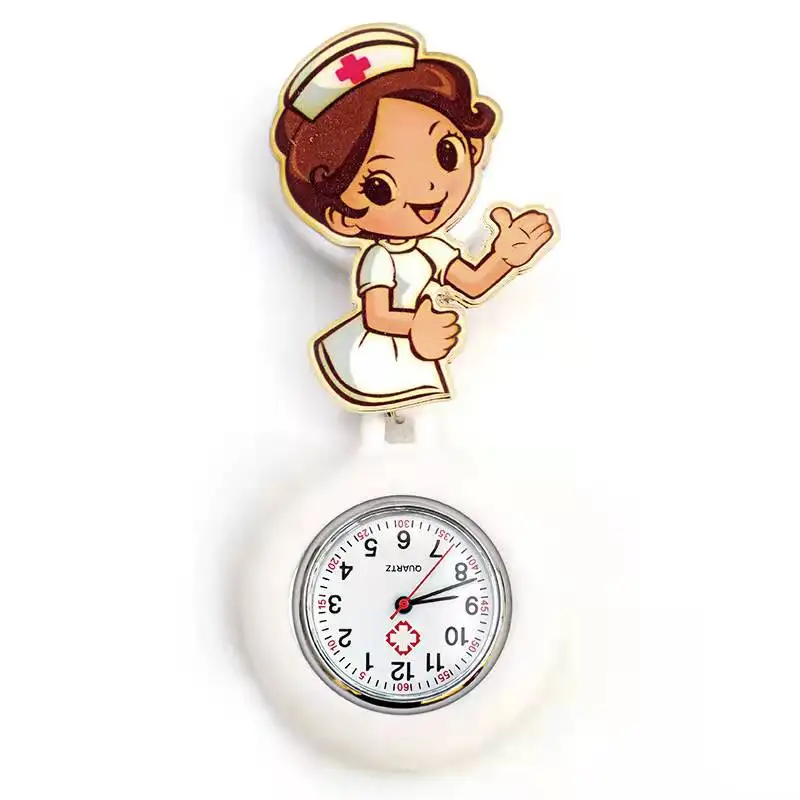 

Latest popular high quality cute cartoon pocket watch stainless steel band nurse watch