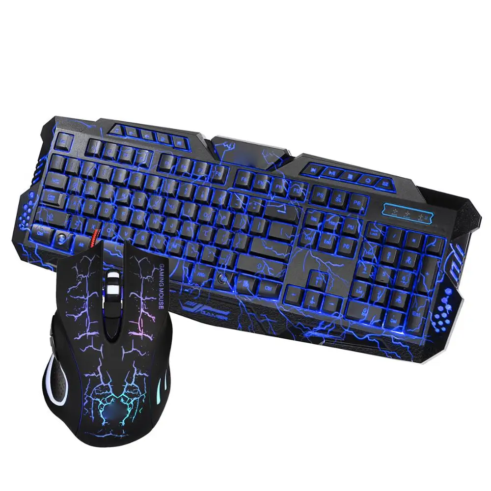 

LED backlight usb wired gaming keyboard and mouse combo, Black,white,pink,blue