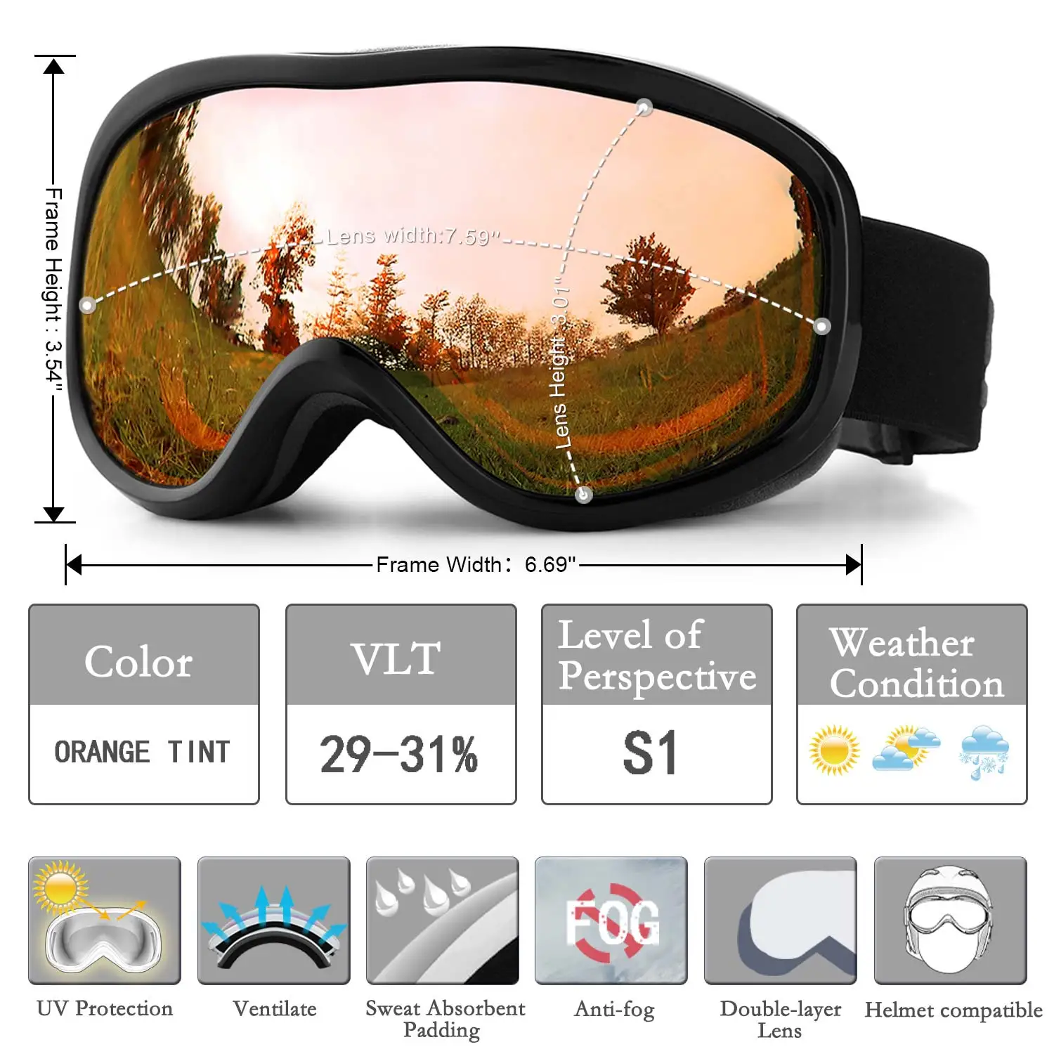 ski glasses amazon