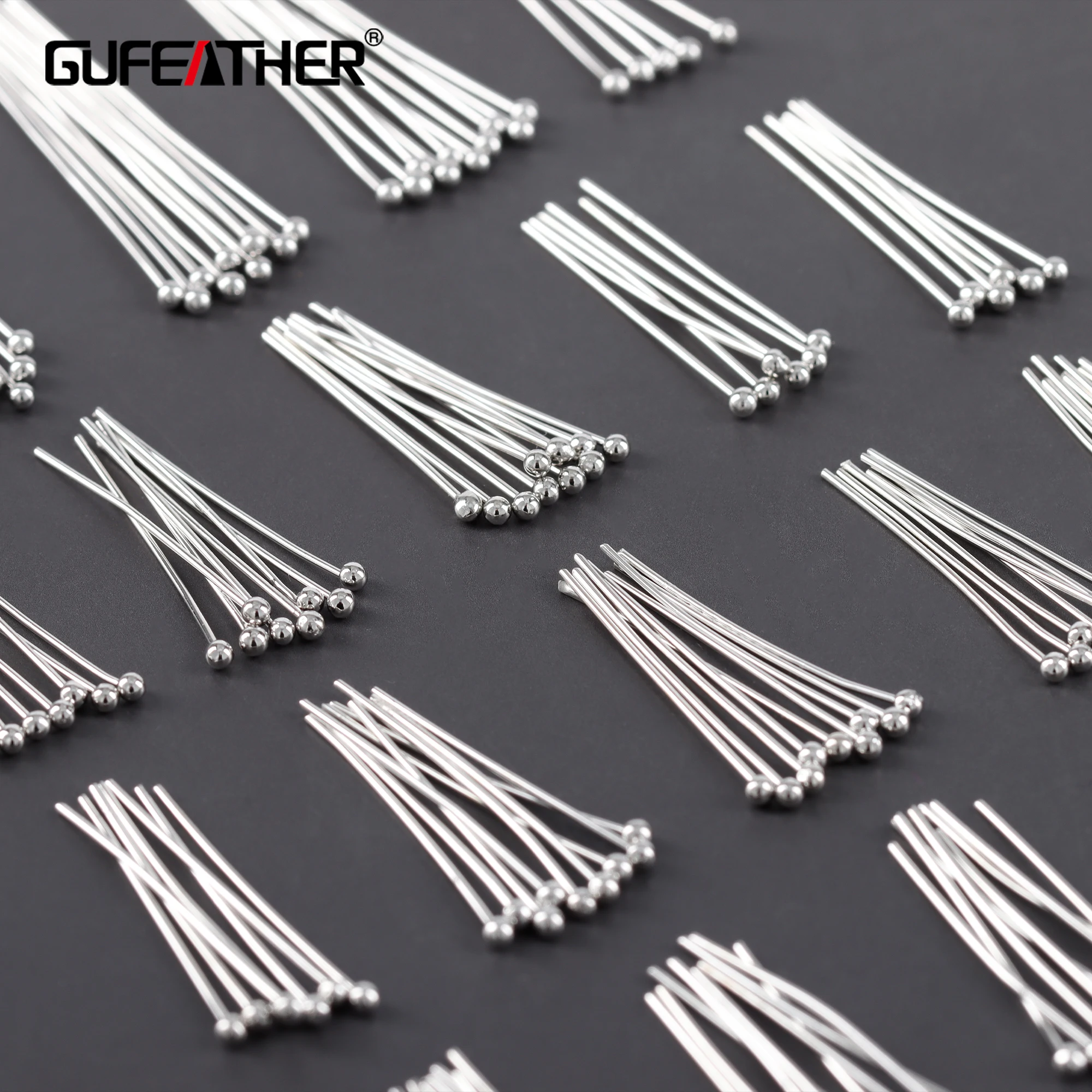 M913   Wholesale Rhodium Plated Nickel Free Ball Pins Diy Handmade Jewelry Making Accessories  25g/lot