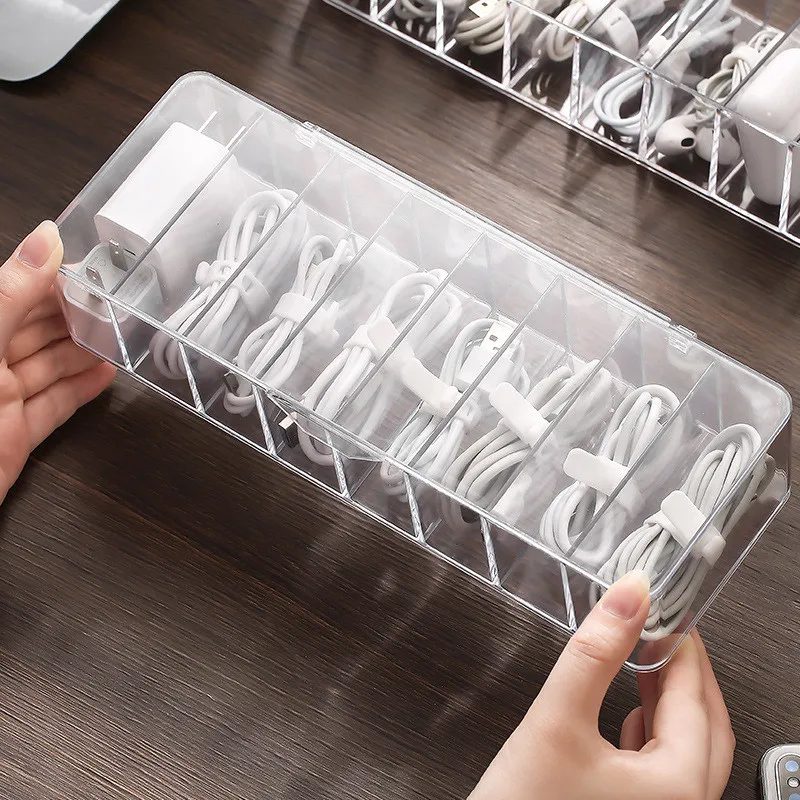 

Dust proof usb hub storage box cable management belt data cable storage box nail makeup medicine lash plastic organizer box