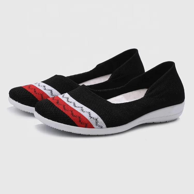 

Sweatproof Breathable Work Leisure Knitted Flat Flat Women Shoes, Multicolor