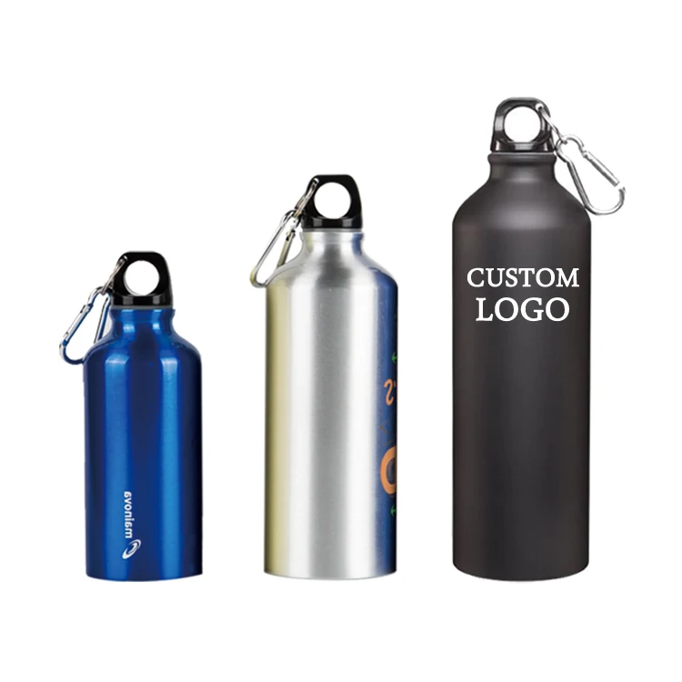 

Customized logo printing aluminum sport water bottle, Black/sliver/blue/red/white/custom