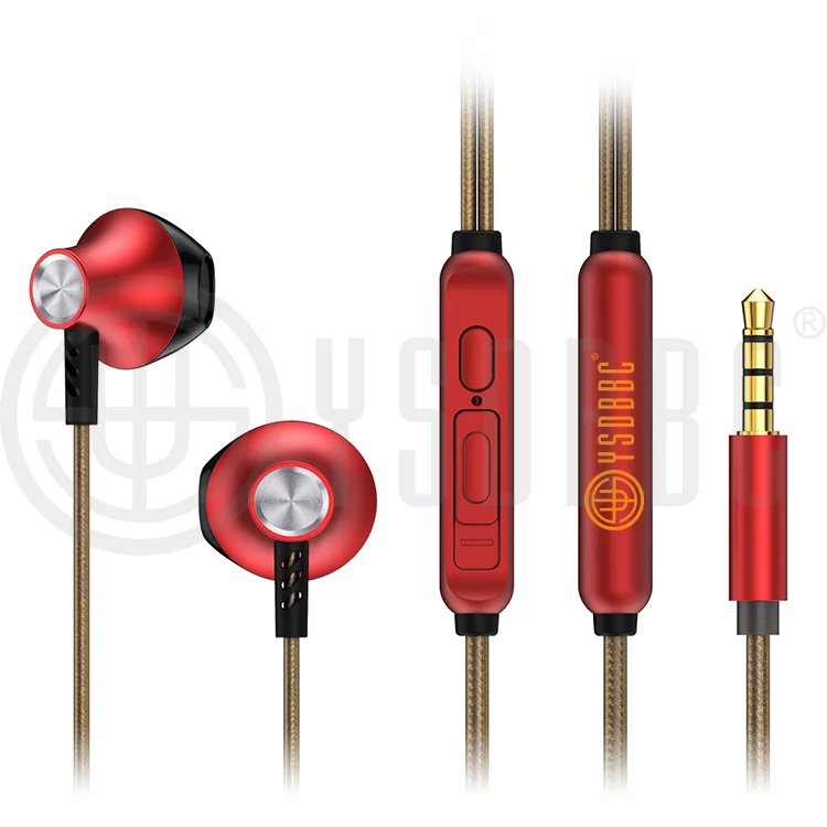

YS102 metal handfree headphone oem wired 35mm in ear sleep wired headset