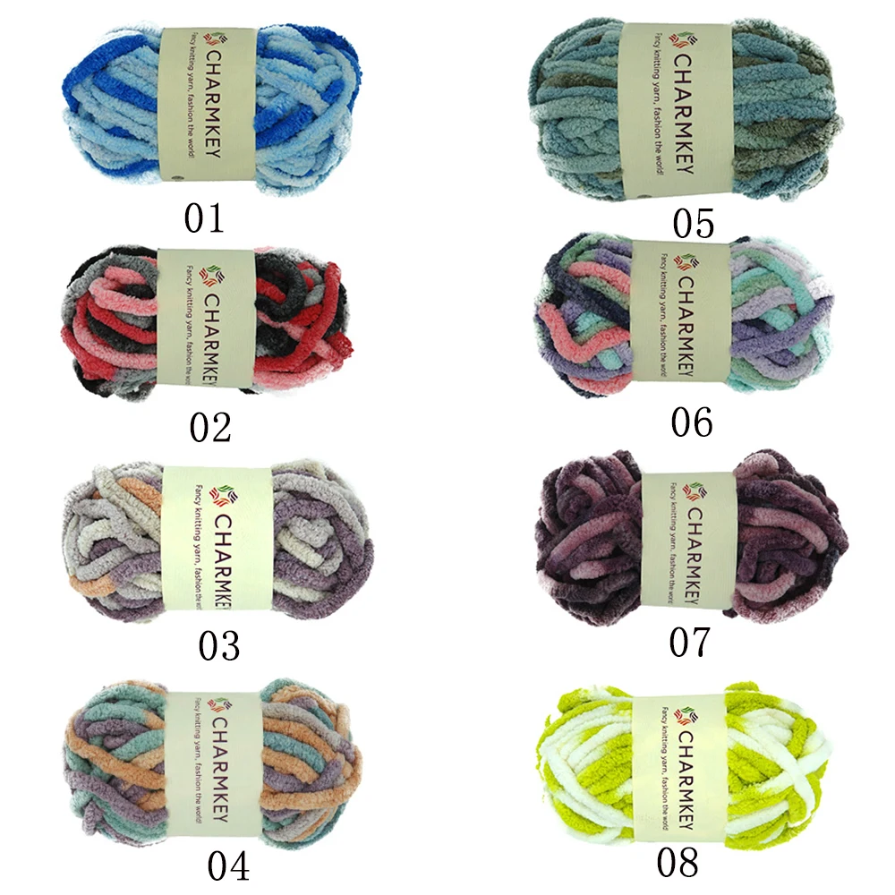 Charmkey Chunky 100 Polyester Yarn Knitting Patterns Space Dyed Velvet