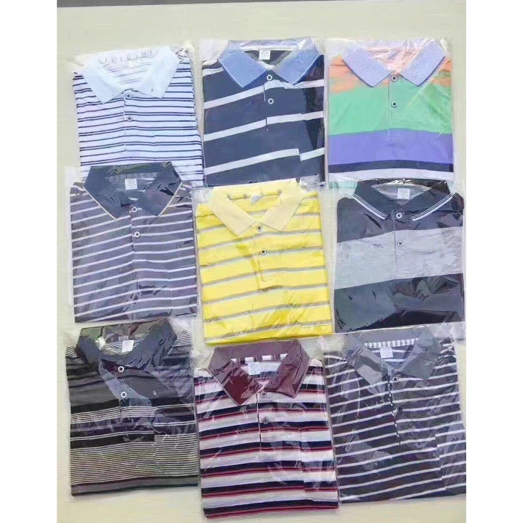 

Mix Color Men striped cloths short-sleeved polo Shirts Stock