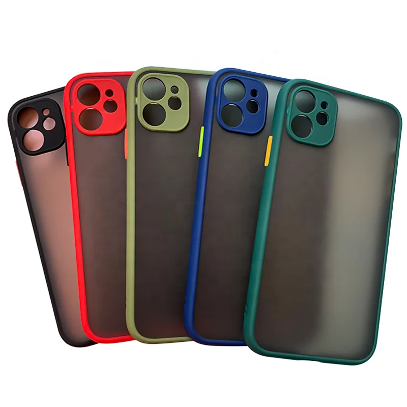 

Amazon Hot Luxury Shockproof Contrast Color Frosted Matte Translucent Phone Case For iPhone X 11 12 Pro Max
