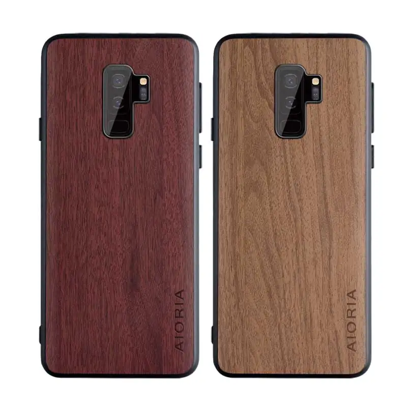 

Wood Phone Case For Samsung Galaxy S9 S9+ Plus Custom Logo, White, black, yellow, brown