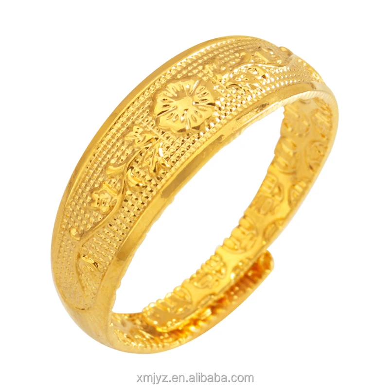 

Consignment Supply Ring Net Celebrity Hot Style Brass Gold-Plated Flower Open Ring Female Hot Supply