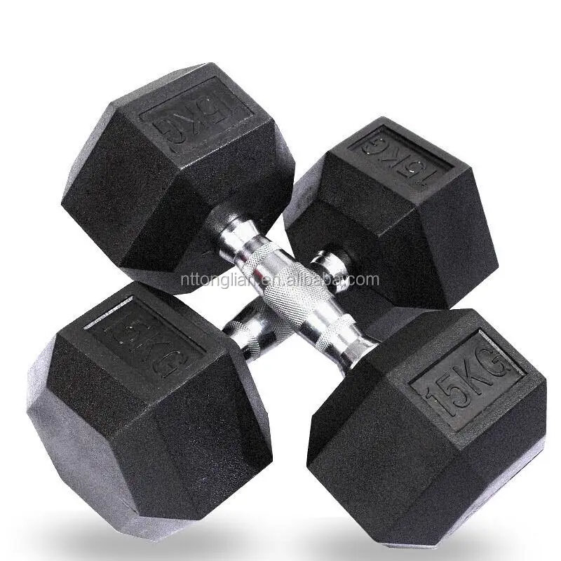 

Rubber Hex Dumbbell, Black