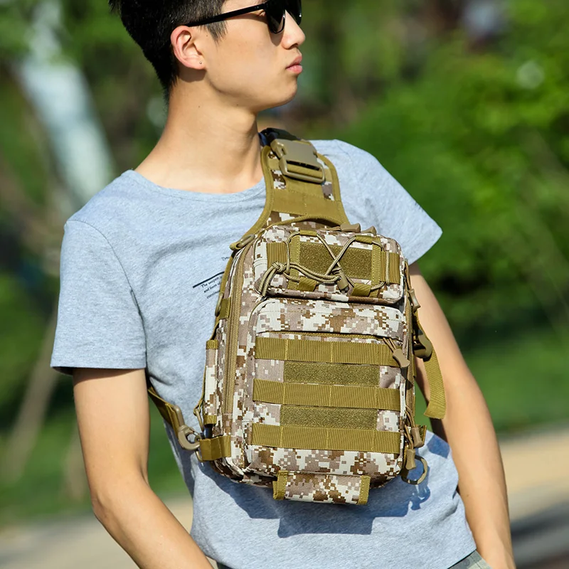 

Outdoor camping bicycle Army Single Shoulder Pack Molle Tactical Sling Bag Nylon Military Chest Bag, As details shows /oem