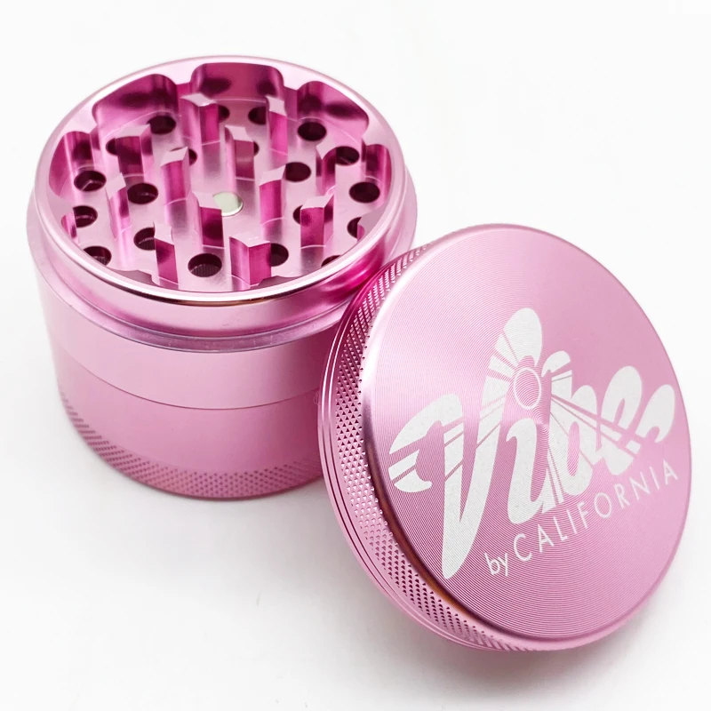 

4 Layers  Herb Grinder Pink Aluminium Alloy for Promotion Mini Crusher Dry Tobacco Spice Weed Smoking Metal Grinder, 9 colors