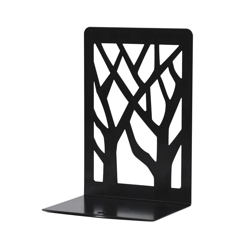 Metal Heavy Duty Book End Bookends Sheet Metal Bookend Holder Stand Metal Bookends Black for Shelves