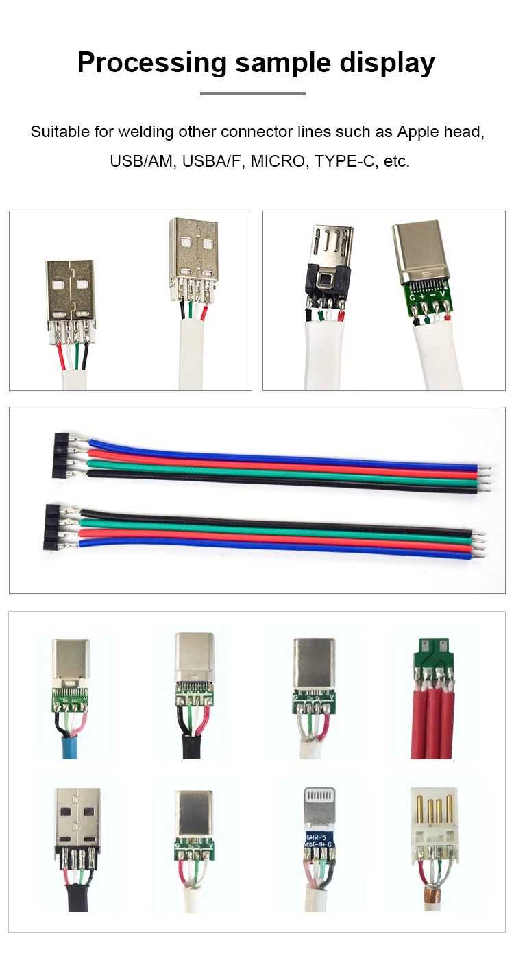 USB charging cable soldering machine USB wire connector soldering automatic factory producing data cable machine