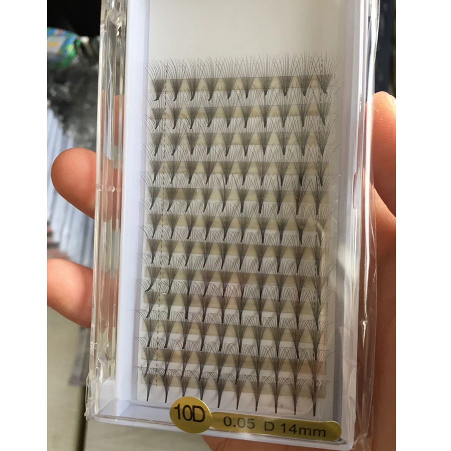 

las extension premade fans 10d 0.05 xxl large tray soft pre made fans russian volume premade volume fans 10d lash spikes, Natural black