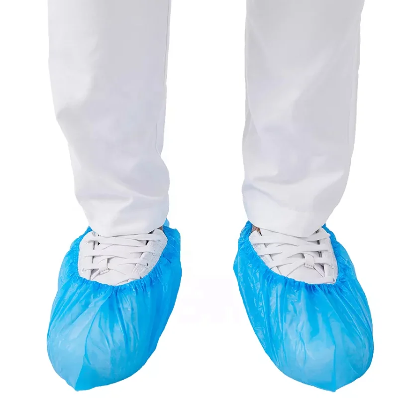 Image of Disposable Wholesale CPE Blue PE Cover Shoe Plastic Shoe Cover