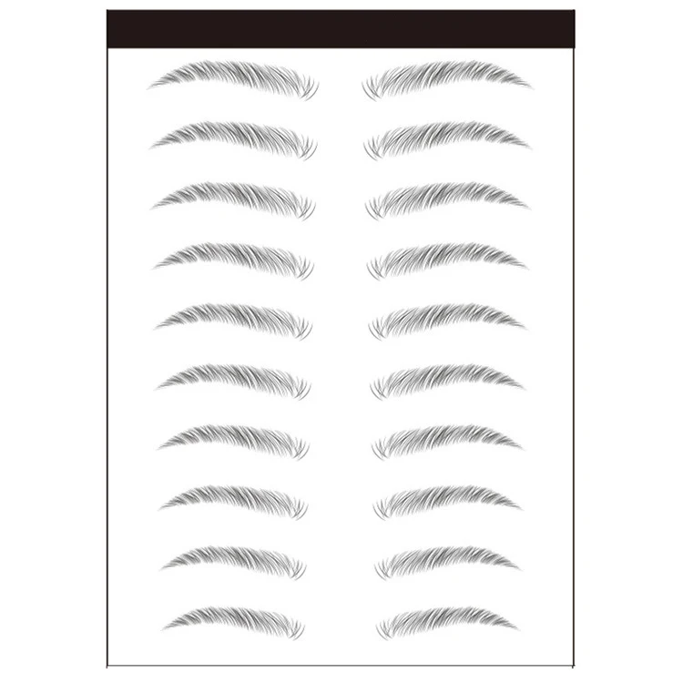 

Women Popular New Designs Waterproof 6D/ 4D/ 3D Eyebrow Tattoo Stickers Cosmetic Face Makeup, Black