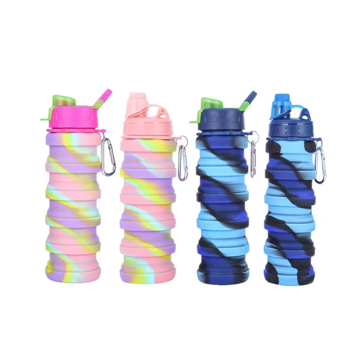 

Amazon Top Seller Silicone Collapsible Water Bottle BPA Free Foldable Water Bottles For Travel, Customized