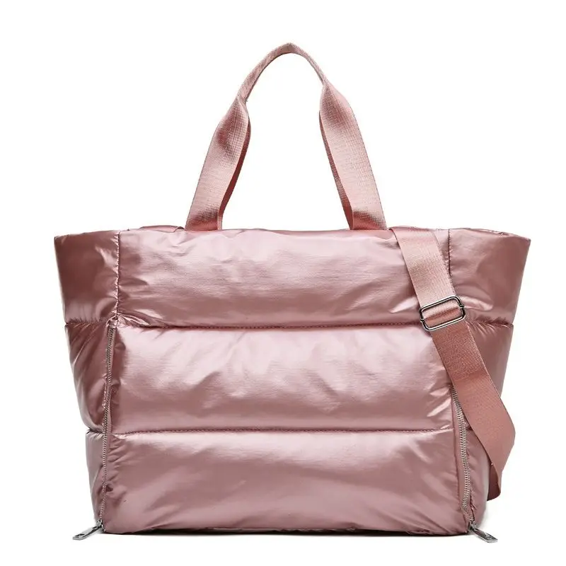 

Holographic Short Distance Puffy Yoga Journey Duffle Travel Waterproof Big Pink Weekend Bag