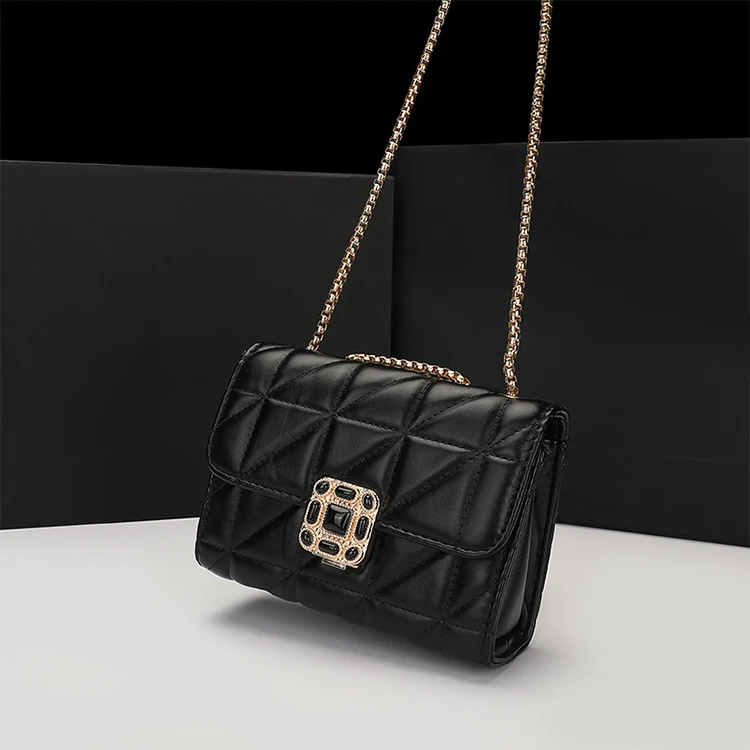 

EM634 Wholesale Custom Logo Chain Small Shoulder Crossbody Handbags For Women's PU Leather Fashion Bag Girls