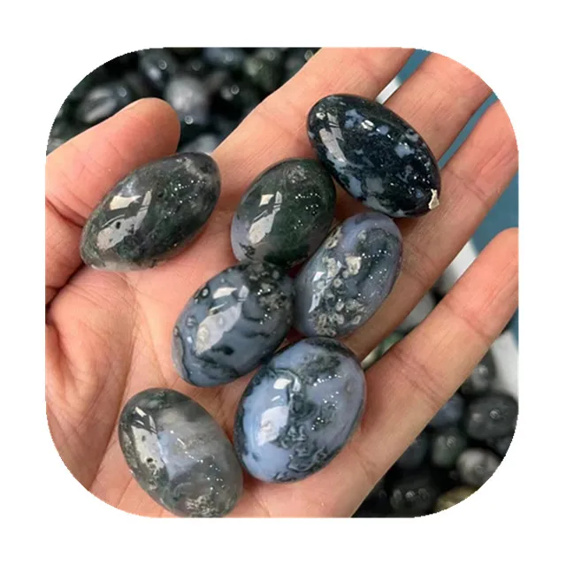 

Moss Agate Tumbled Stone Polished Crystals Healing Natural Stones Gift