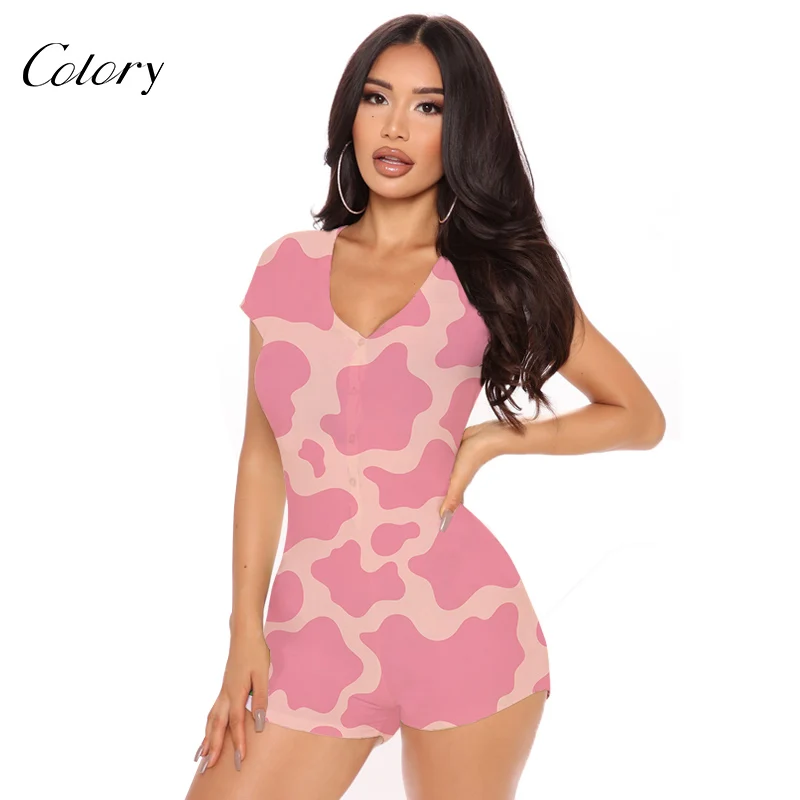 

Colory Designer Sleepwear Woman Shorts For Women Sexy Onesie Romper, Picture shows