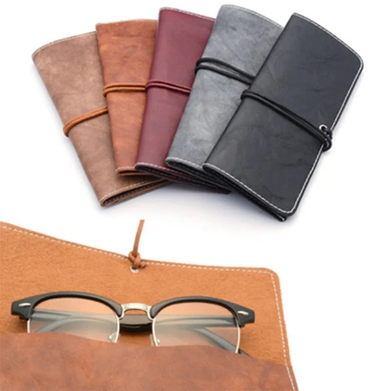 

Soft PU Leather Glasses Pouch Vintage Sunglasses Eyeglasses Storage Holder Bag