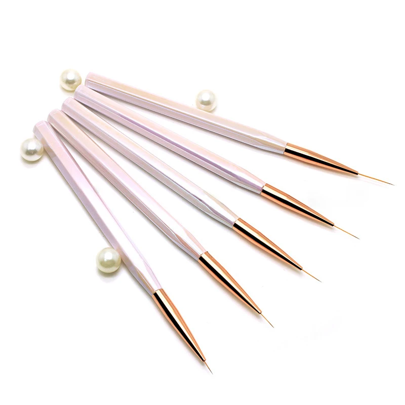 

New Patent HIgh Quality Private Label Pink Handle 8 10 11 14 17 mm Nail Art Liner Brush