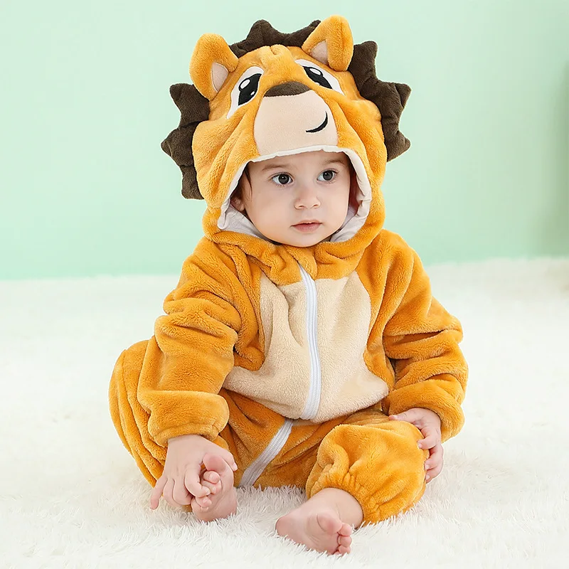 

Infant Baby Girls Boys Cosplay Clothes Kids Zipper Jumpsuits Clothing Winter Animal Newborn Baby Romper