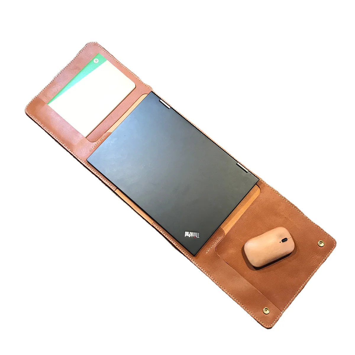 Wholesale Custom Leather Laptop Sleeve Holder Bag Mouse Pad Notebook