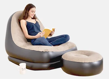 
New design cheap inflatable bean bag with ottoman stool 
