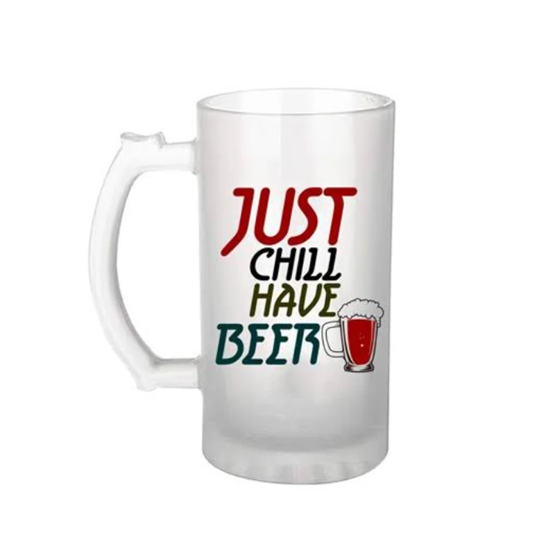 

Qualisub 16oz Personalized Sublimation Frosted Glass Beer Mugs Blanks for Custom Design, Frosted white