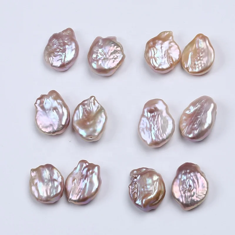 

16mm wholesale freshwater flat coin shape keshi pearl colourful beads loose pearl