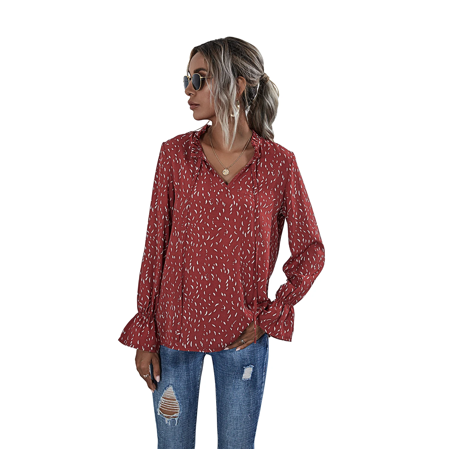 

New Arrival Woman Fashion Long Sleeve Tops For Sale