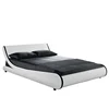 Luxury Design Double Size Bedroom Bed Faux Leather PU LED Light Bed