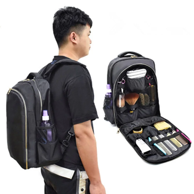 

custom drop shipping barber backpack for salon Makeup Tool Bag with small pouches include, Customized color