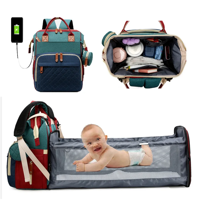 

Multifunction Large Unisex mummy bag 3 in 1 baby backpack diaper bag with changing station, Customized colors