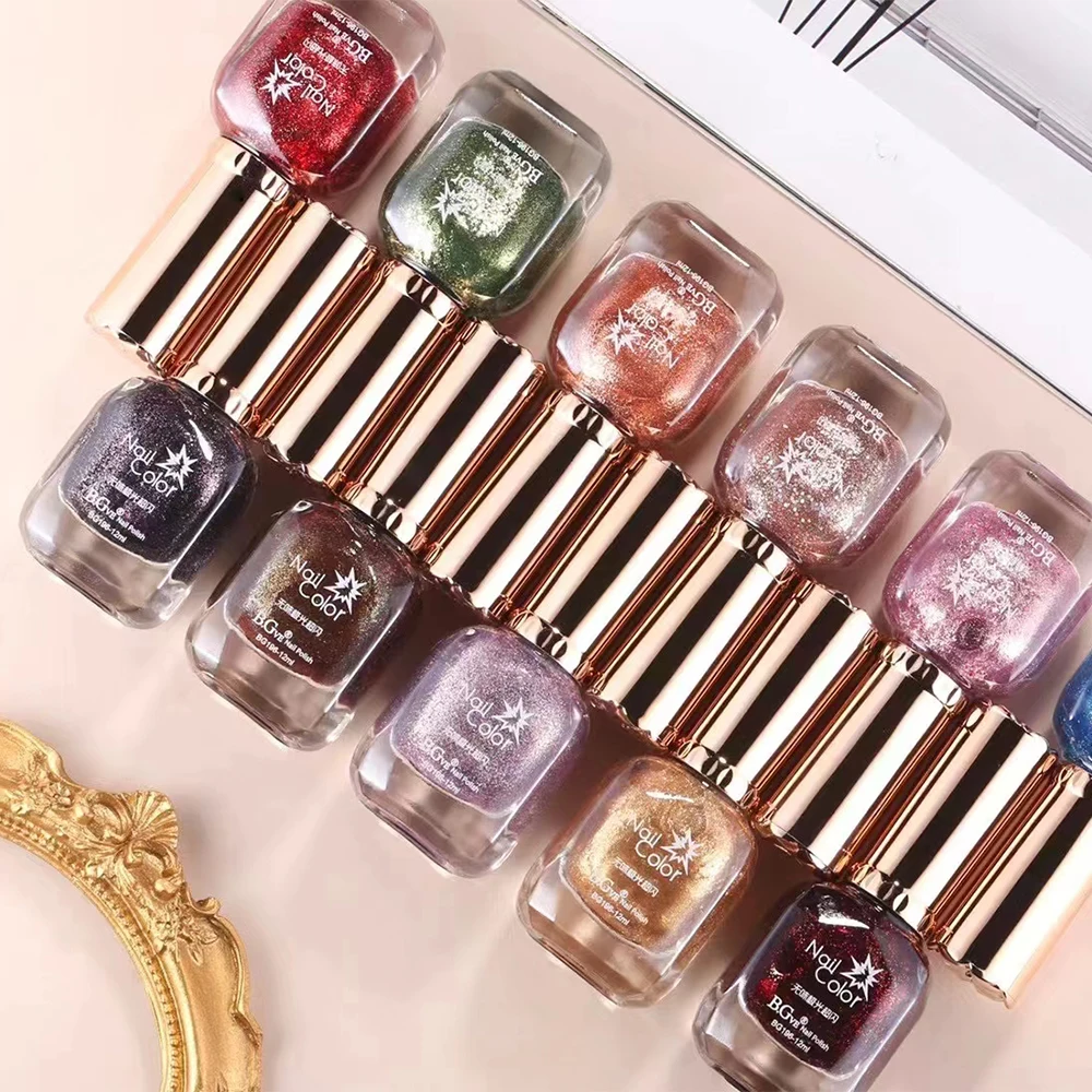 

Popular Natural Organic Nail Art Fast Air Dry Water Based Color Gel Best Nail Polish Custom Logo, 24 colors