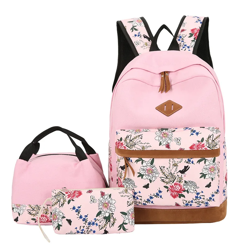 

Glacieres A Dos High-Quality Three-Piece Large-Capacity Student School Bag Japanese Girls Floral Backpack, A/b/c/d/e/f