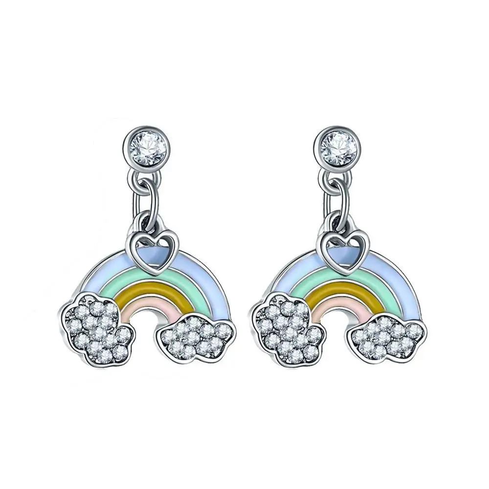 

HOVANCI New Style Series 316L Stainless Steel Jewelry Cute Rainbow Cloud Huggie Stud Earring, Picture