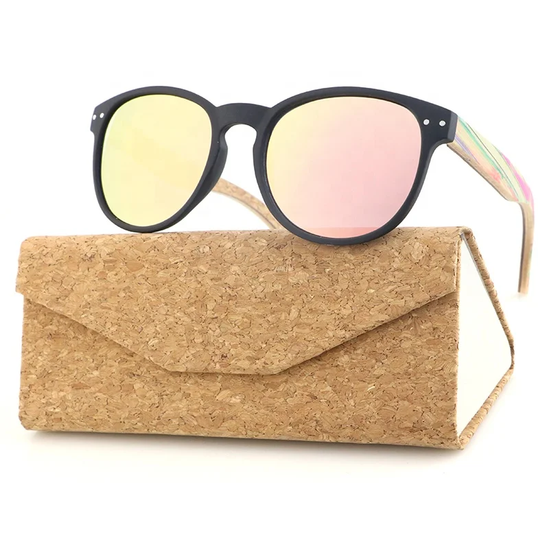 

Pretty Rainbow Color Temple Black Rubber Plastic Medium Rounded Girl Sun Glasses Kids