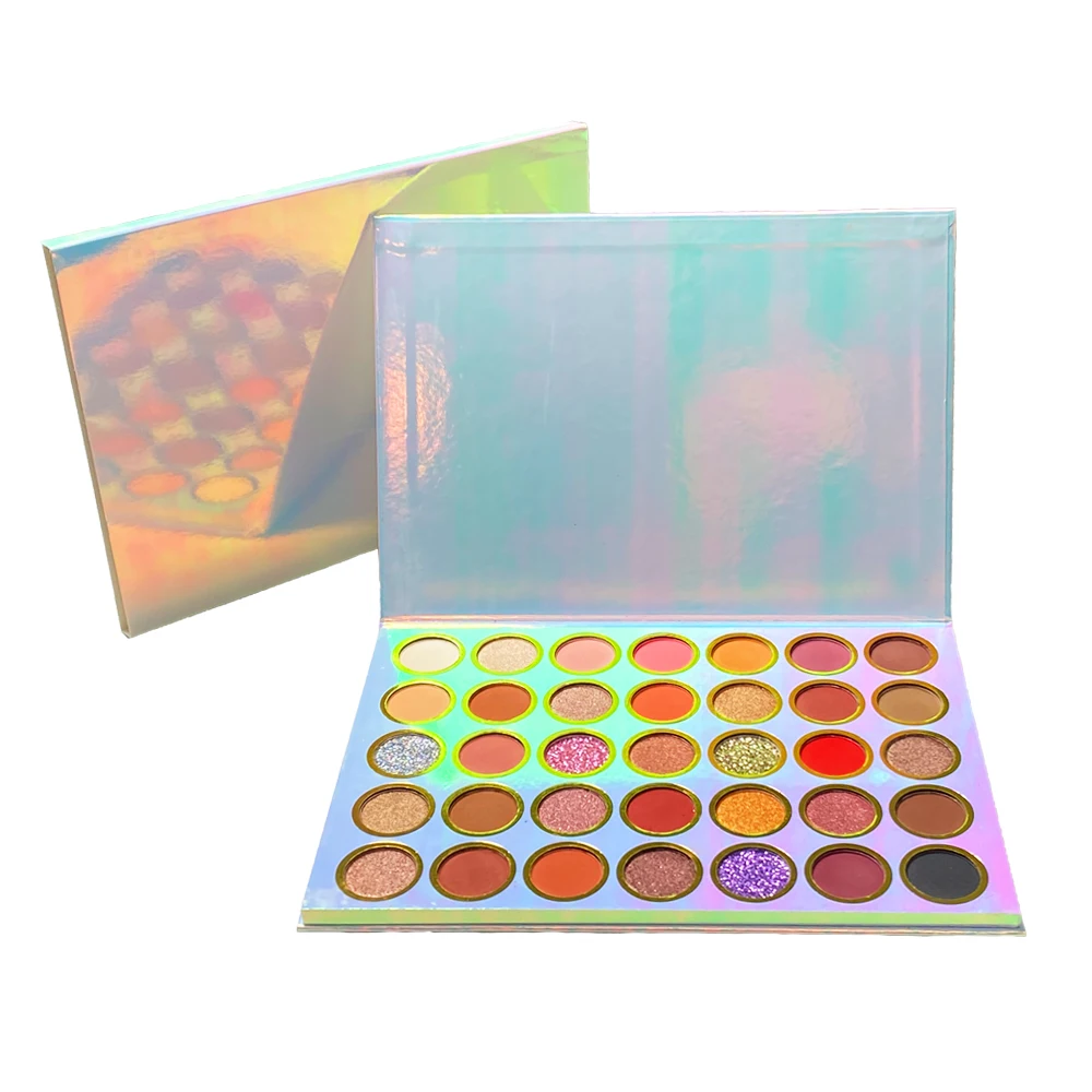 

35 color Private Label Dropshipping chameleon eyeshadow Tray Glitter pigment Makeup Palette Set