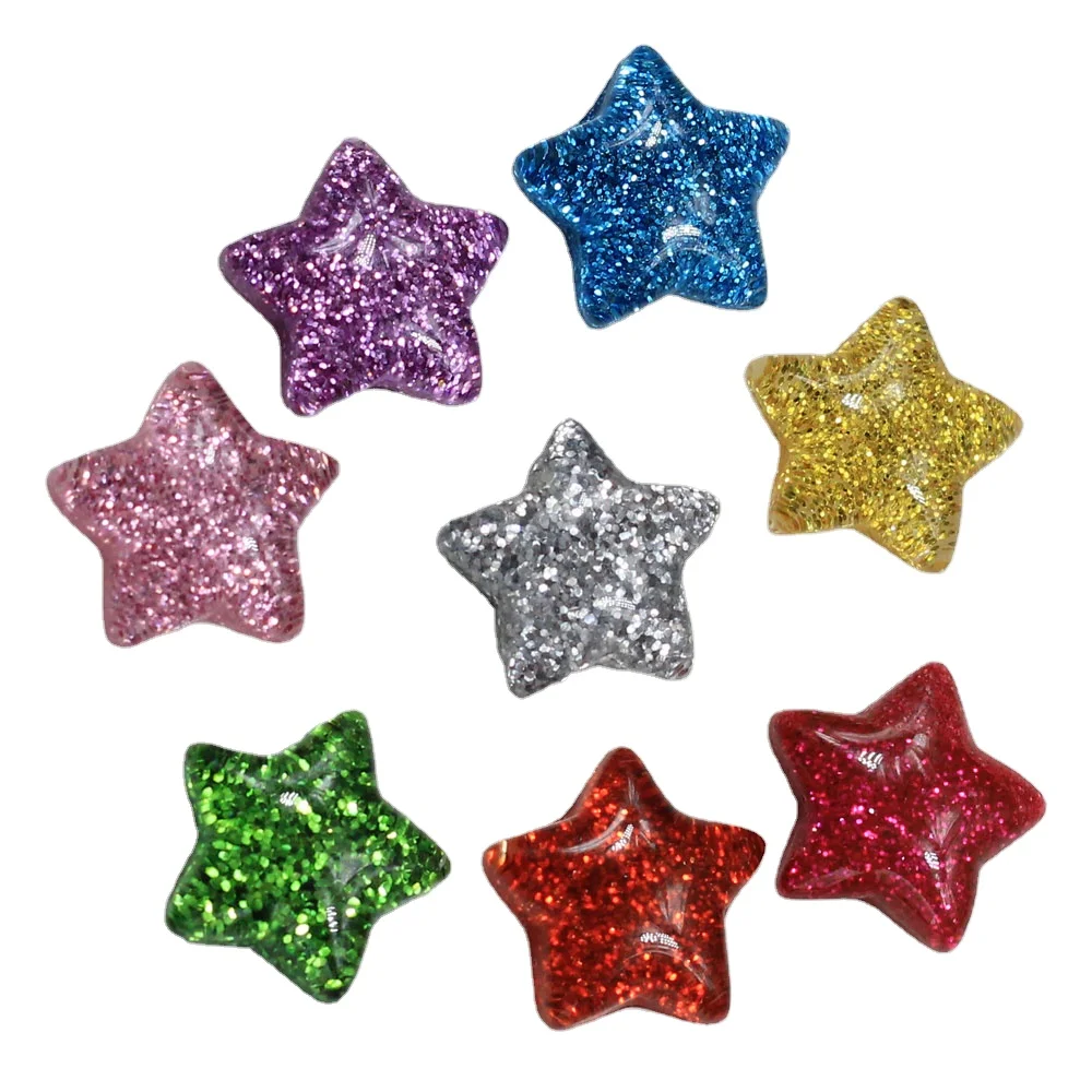 

Mixed Resin Bling Glitter Stars Heart Flower Cabochon Flatback Decoration Crafts Embellishments For Scrapbooking Diy Accessories