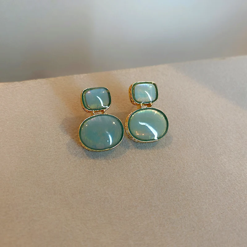 

new design green crystal 2021 latest trendy earrings
