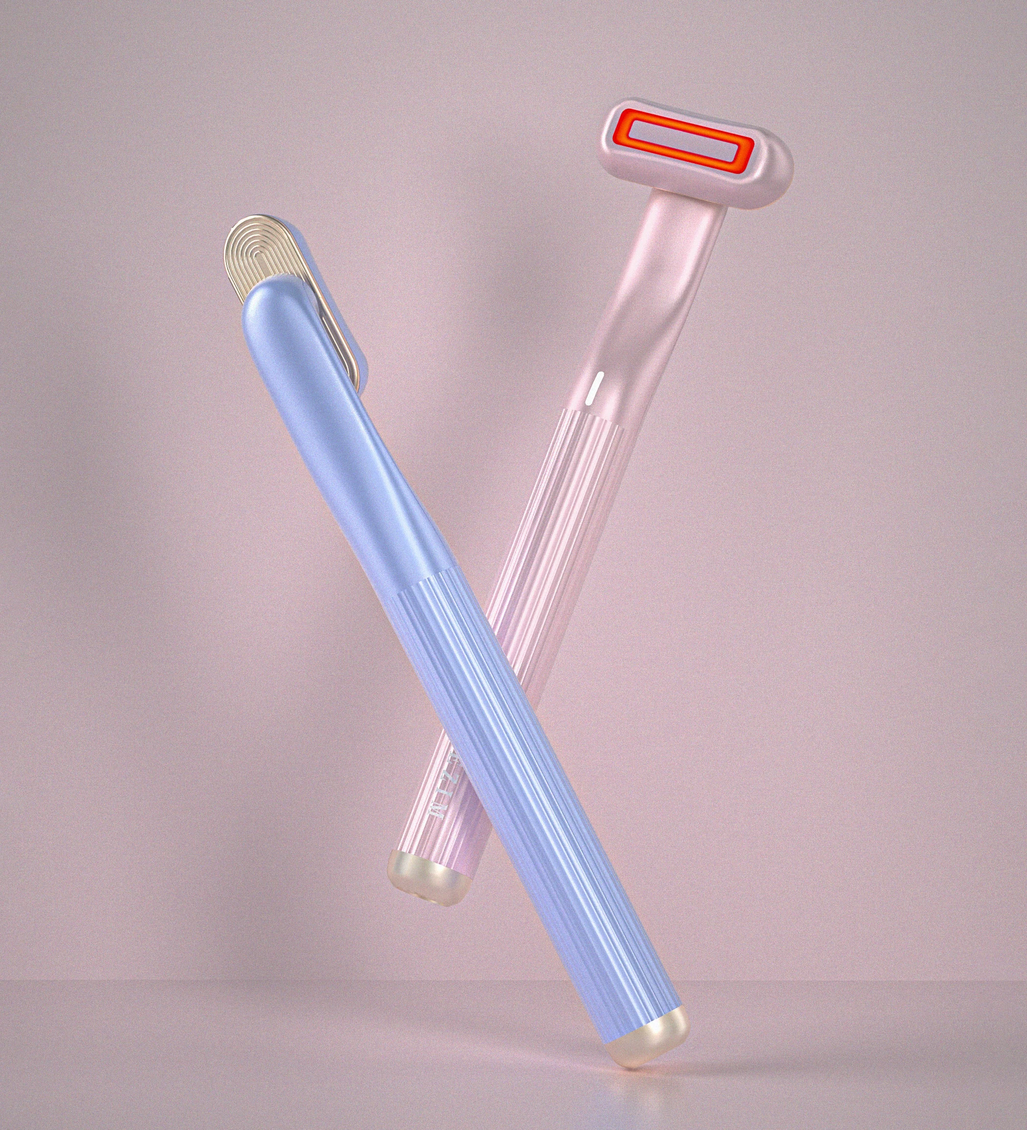 

New Upgraded Therapeutic Warmth Face Massage LED Light 4-in-1 Skincare Tool Wand, Pink, purple and blue