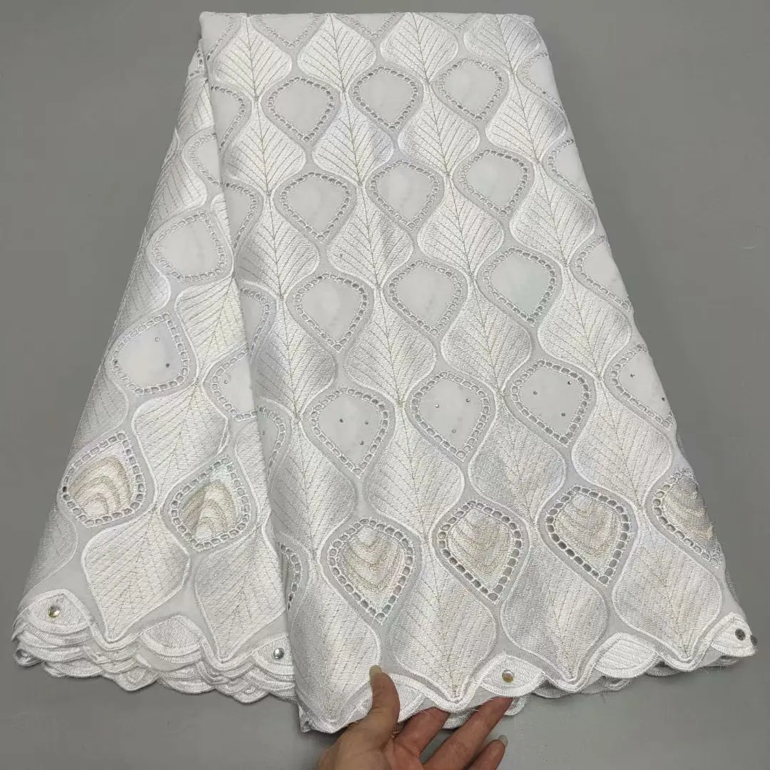 

Soft African Swiss Cotton Lace Fabrics Latest Voile Cotton Lace For Wedding For Party Beautiful Embroidery